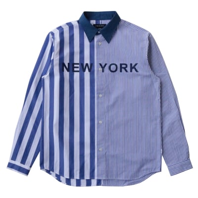 NYC STRIPE SHIRT ネイビー XL・2XLサイズ
