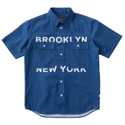 NYC RIPSTOP WOVEN ワークシャツ ブルー M・2Xサイズ