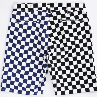 CHECKER SUNS SHORTS ブラック×ネイビー Mサイズ