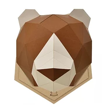 【Lサイズ/取寄商品】ペーパークラフト 組み立てるインテリアKAKUKAKU KUMA(クマ)
