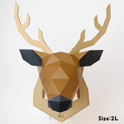 【2Lサイズ/取寄商品】 ペーパークラフト 組み立てるインテリアKAKUKAKU【SHIKA(鹿)】