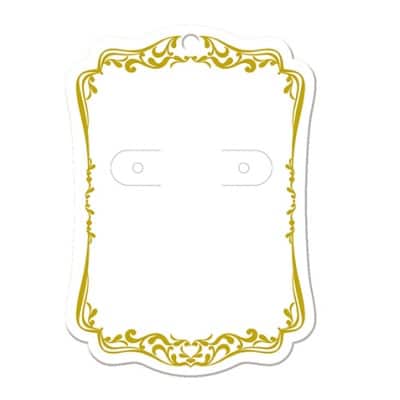 【単価16円】ピアス・イヤリング台紙 ホワイト(レリーフ) L (No.19-2602)