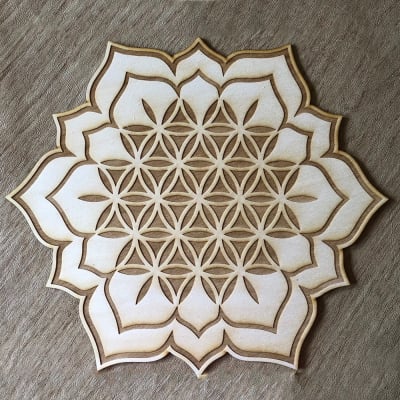 送料無料!【クリスタル&カード・グリッド】Flower of Life 6'