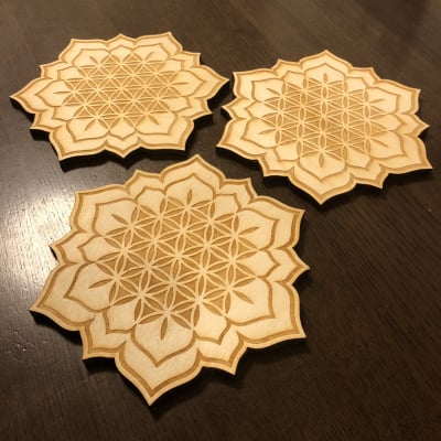 送料無料!【クリスタル&カード・グリッド】Flower of Life 6' 3個セット