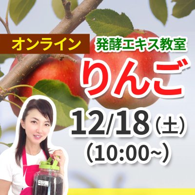 送料込み《オンライン　12月18日（土）午前の部》発酵エキス教室「りんご」