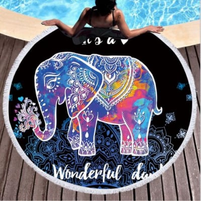 ♡アジアゾウビーチマット♡ 海外取寄せ*夏*ヨガマット*旅行*インテリア*ハワイアン*アウトドア