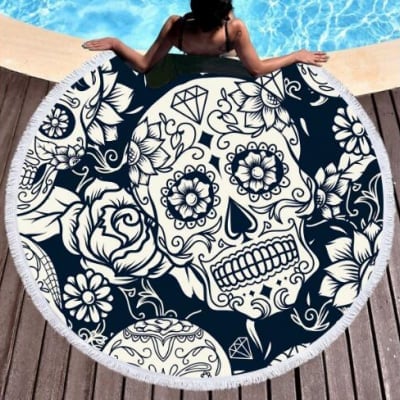 ♡スカルビーチマット♡ 海外取寄せ*夏*ヨガマット*旅行*インテリア*ハワイアン*アウトドア