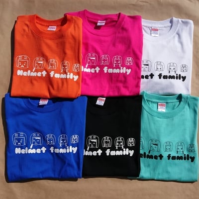 【送料無料】♡ヘルメットファミリー helmet family オリジナルTシャツ♡ 家族*ラフティング*RAFTING*川*リバー*ティーシャツ*服*ヘルメット*メンズ*レディース