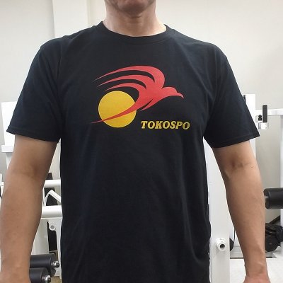 体と心を一致させるTーシャツ|Lサイズ|ブラック「TOKOSPOオリジナル|Strong body & Flexible heart」(送料込)