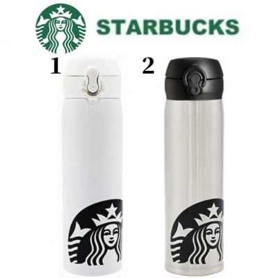 【ツクツク通販★送料無料】スターバックス/STARBUCKS/スタバ/ハンディーステンレスボトル/ホワイト/シルバー/保冷/保温/350㎖/おしゃれ