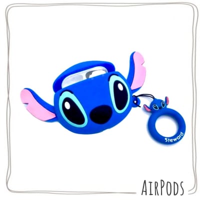 【ツクツク通販★送料無料】AirPods/ケース/カバー/第1世代・第2世代対応/スティッチ/全面保護/防水/防塵/キャラクター/シリコン