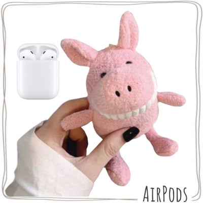 【ツクツク通販★送料無料】AirPods/ケース/カバー/第1世代・第2世代対応/ブタ/豚/ハム/全面保護/防水/防塵/キャラクター/ふわふわ