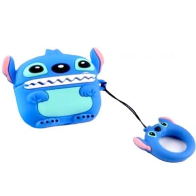 【ツクツク通販★送料無料】AirPods Pro/エアーポッズ1.2世代/ケース/カバー/リロ&スティッチ/全面保護/防水/防塵/キャラクター/シリコン/ストラップ付き