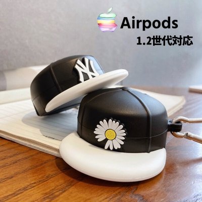 【ツクツク通販★送料無料】AirPods/エアーポッズ1.2世代/ケース/カバー/J/G-Dragon/Peaceminusone/Gドラゴン/花 /全面保護/防水/防塵/キャラクター/シリコン/カラナビ付き