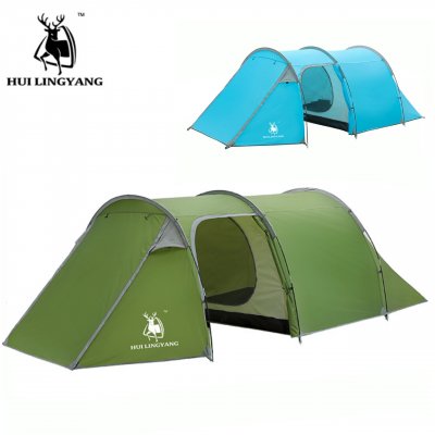 【ツクツク通販★送料無料】HUILINGYANG テント トンネル型 3〜4人用 大型 簡単 防水 キャンプ キャンプ用品 アウトドア レジャー おしゃれ 人気 ドームテント ファミリー おしゃれ
