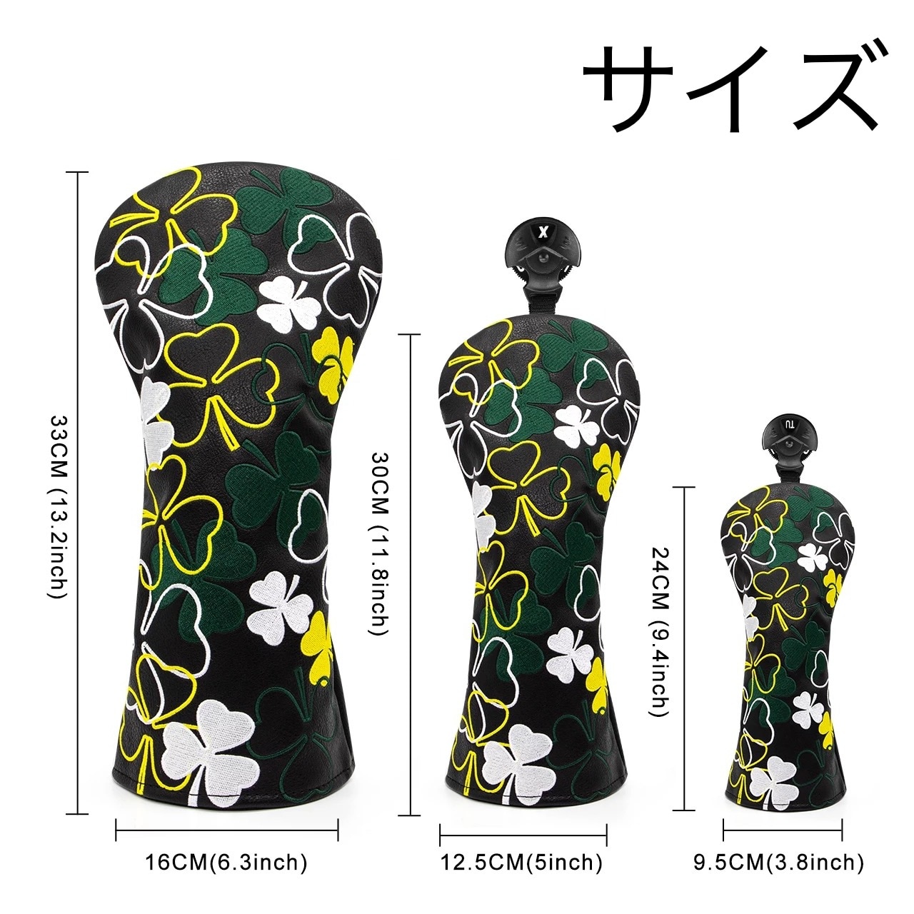 ゴルフ ヘッドカバー 3点セット ドライバーカバー ウッドカバー