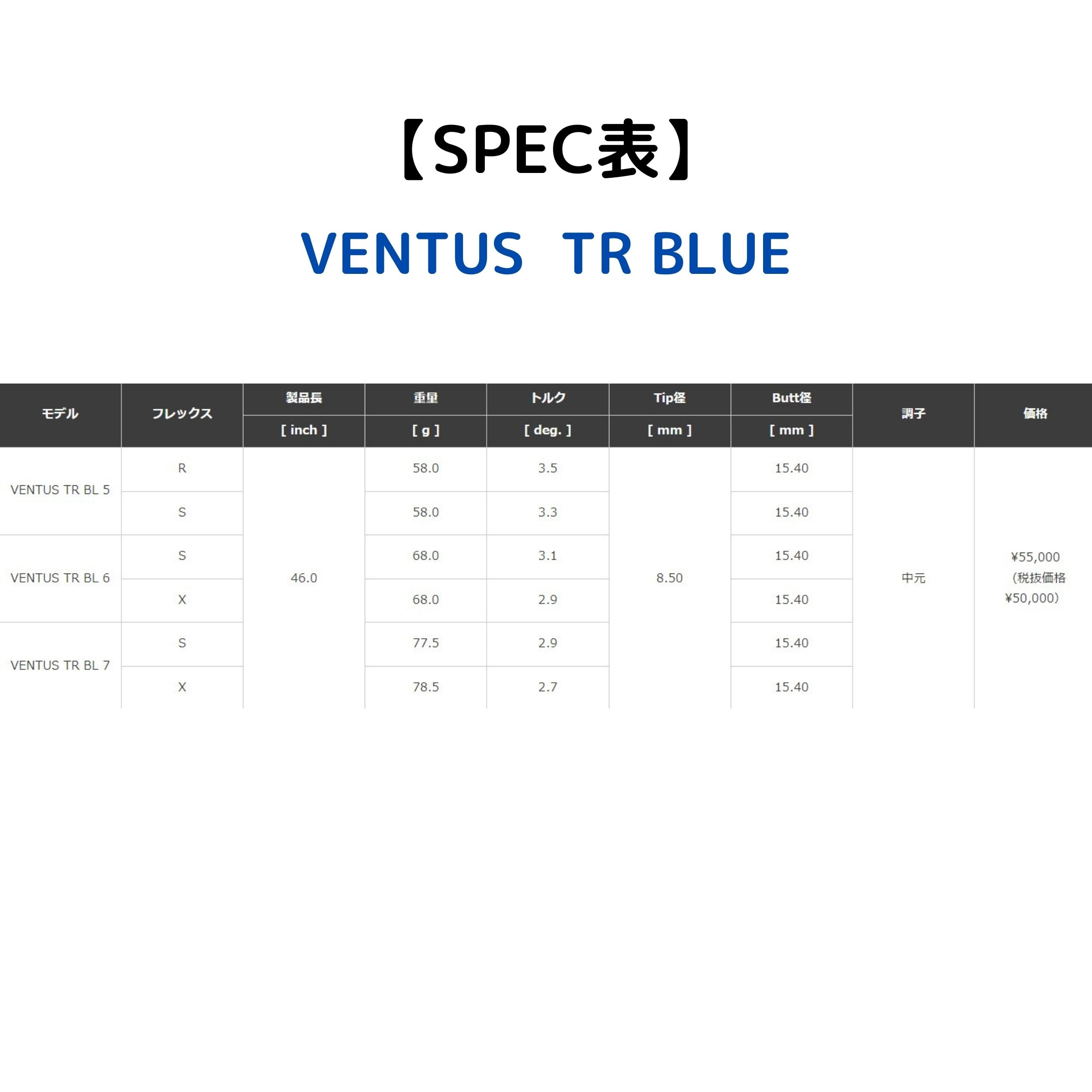 VENTUS TR BR 7S Fujikura フジクラ ベンタス TR ブルー スリーブ ゴルフグリップ スパイン調整 フルカスタムシャフト  ゴルフ ドライバー用 フェアウェイウッド用 ゴルフシャフト