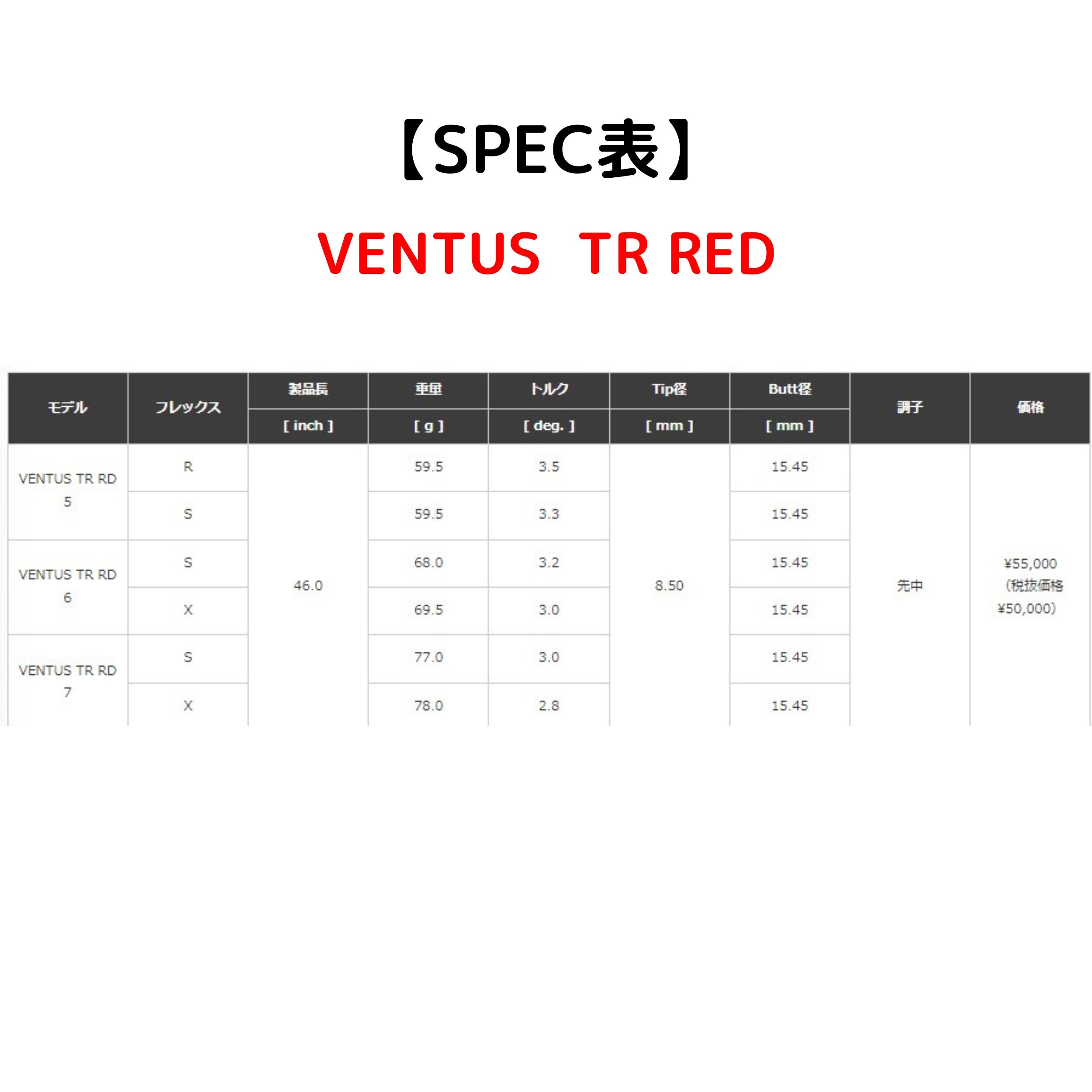 VENTUS TR RD 5S Fujikura フジクラ ベンタス TR レッド スリーブ