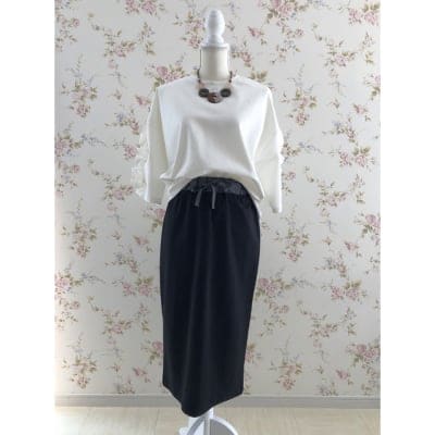 再入荷【大人女子の上品スウェット】セットアップ・スウェット(S〜Mサイズ用/上ホワイト、下ブラック)春夏物