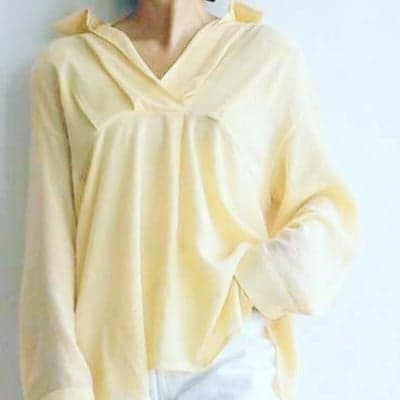 【シルエットに自信!とろみブラウス】フリーサイズ