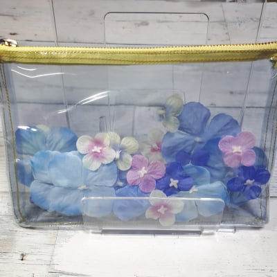和気あいあい紫陽花ポーチ 黄色