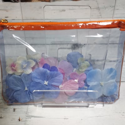 和気あいあい紫陽花ポーチ オレンジ