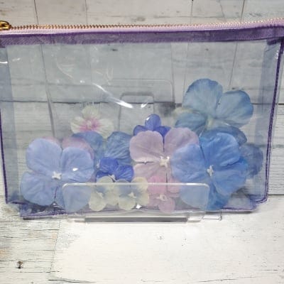 和気あいあい紫陽花ポーチ 紫