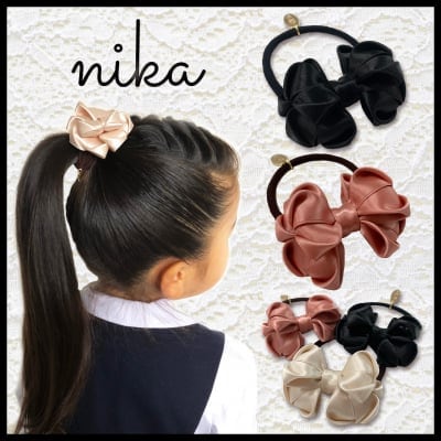 こだわりのハンドメイド商品♧リボンヘアゴム♧これ一つでおしゃれ上級者♪ 普段使いやパーティーなど幅広い用途で使える万能ヘアーアクセサリー【デザインB】
