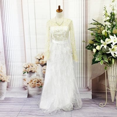 【送料無料】ロングドレス/2L/XL/LL/ツーエルサイズ/エルエル/エックスエル/ホワイト/白/袖有/st-2l-0005