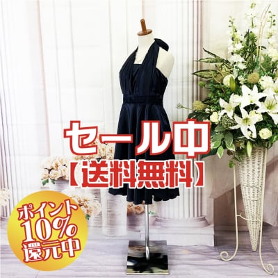 【新品】ミニドレス/Lサイズ/エルサイズ/ネイビー/紺/ホルターネック/st-L-0006