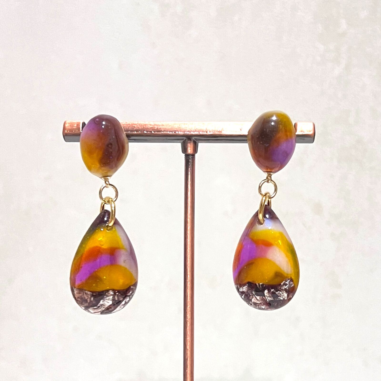 べっ甲レジンピアス / handmade resin accessories