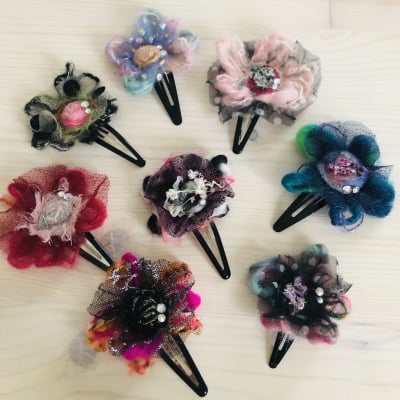 ニードルパンチのお花パッチン留め お得な8個おまとめセット!