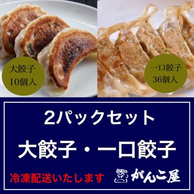 がんこ屋特製|ジャンボ(大)餃子・一口餃子セット(冷凍)