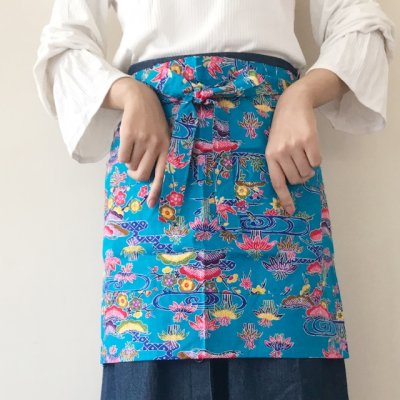 ちゅらさんカフェエプロン ライトブルー