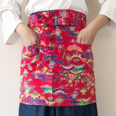 ちゅらさんカフェエプロン レッド