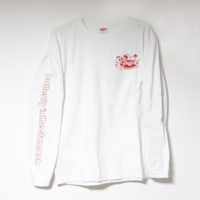 たぬきとかわうそロンTee【WHITE × RED】
