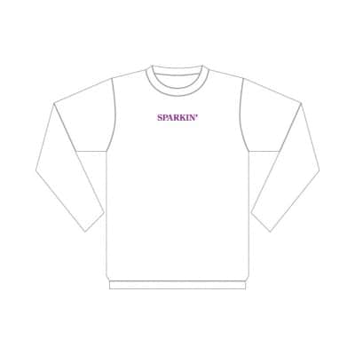 SPARKIN’ 刺繍ロンTee【WHITE × PURPLE】