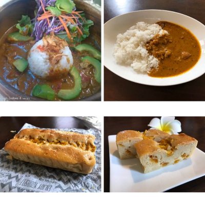 【イベント中止に伴い今だけ特別価格】究極のスパイシーココナツカレー🔥(10個入、1個200グラム)、沖縄完熟マンゴーケーキのセット