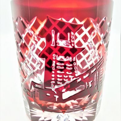 [高ポイント]切子ロックグラス(銅赤・時の鐘・矢来)〜日本伝統の切子と古来欧州発祥のエッチング技法を融合した唯一無二のデザイングラス〜