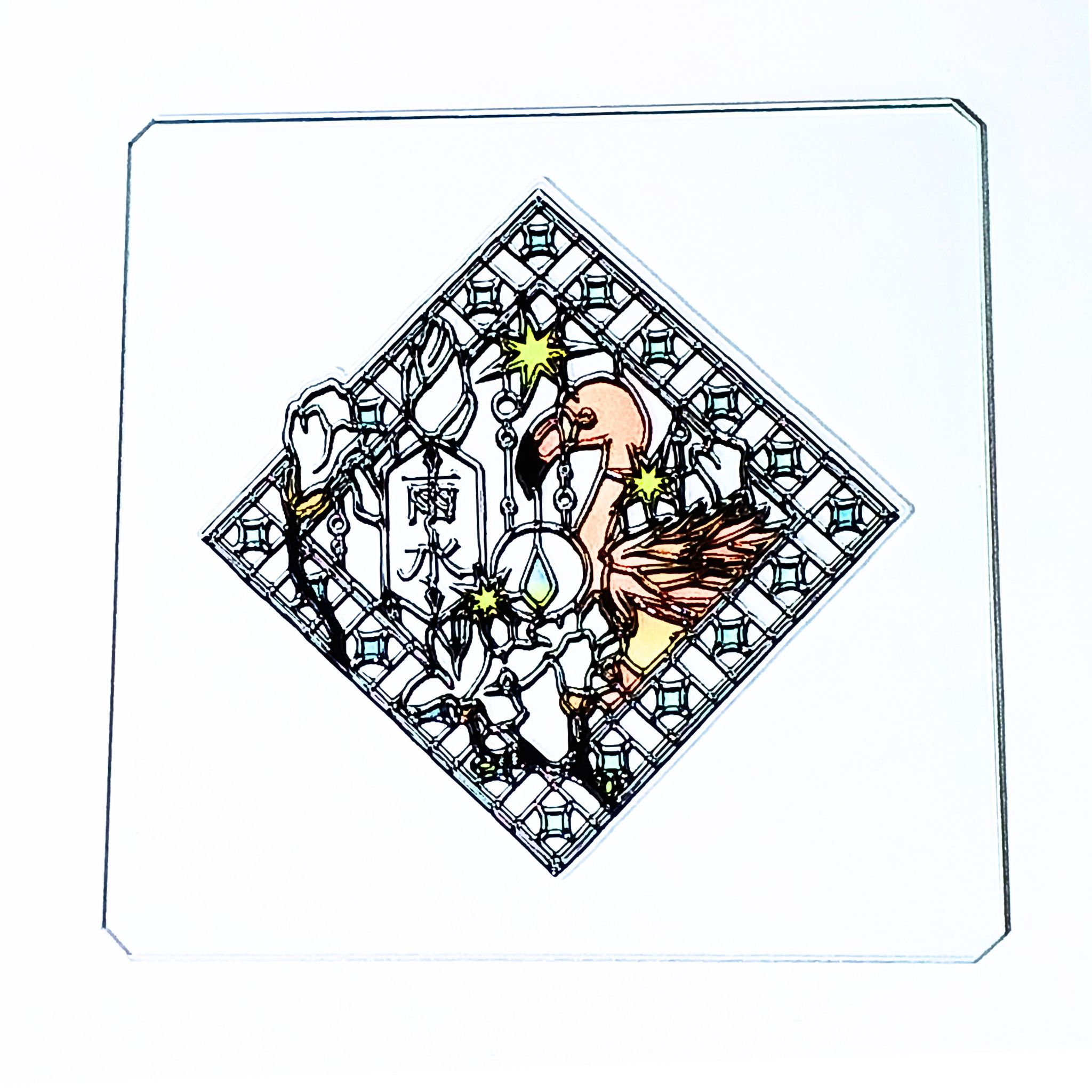 切り絵/大橋忍デザイン 二十四節気 ガラス装飾プレート 【雨水