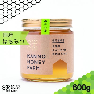 【どなたでも食べやすい!】北海道産天然はちみつ アカシアはちみつ 600g