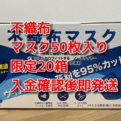 【送料込み】不織布マスク50巻入り(大人用サイズ)