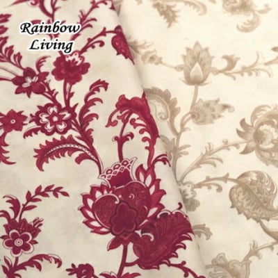 人気のモダmoda ファブリック110cm×50cm〜CINNABERRY 花柄 2色|カルトナージュの材料に♪
