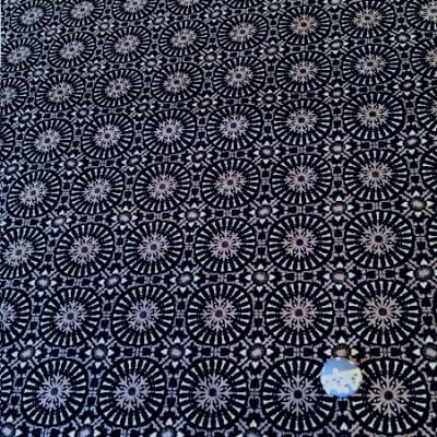 人気のモダmoda|ファブリック110cm×50cm〜BERRY MERRY /黒×グレー|カルトナージュの材料に♪