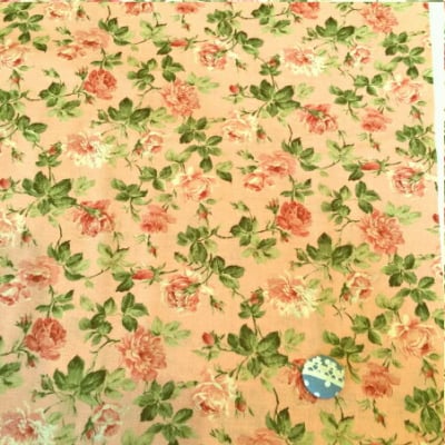 人気のモダmoda|ファブリック110cm×50cm〜ROSES & CHOCOLATE バラ柄 /ローズピンク|カルトナージュの材料に♪