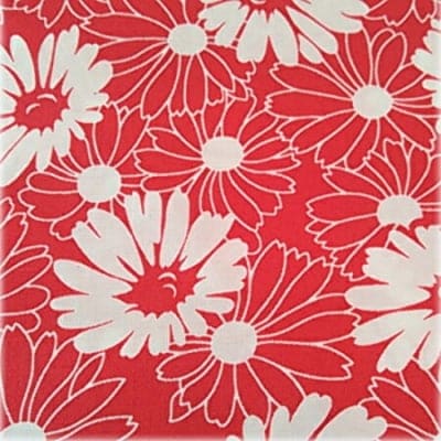 moda|ファブリック110cm×50cm〜FLOWER WEEDS レッド|カルトナージュの材料に♪