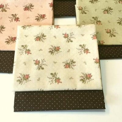 【セール品】2枚組カットクロス|ローズ×ドット(1、クリーム)QUILT GATE キルトゲイト|カルトナージュの材料に♪
