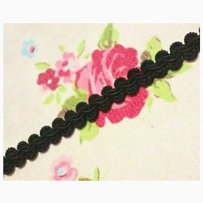 10mm巾ブレード(トリミングレース)Embroidery |1m〜|黒|カルトナージュの材料に♪