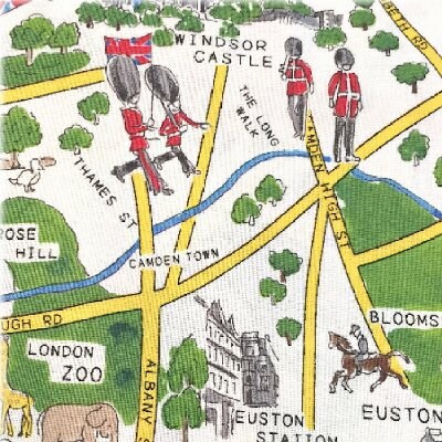 moda 生地|ファブリック110cm×50cm〜LONDONMAP ロンドンマップ|カルトナージュの材料に♪