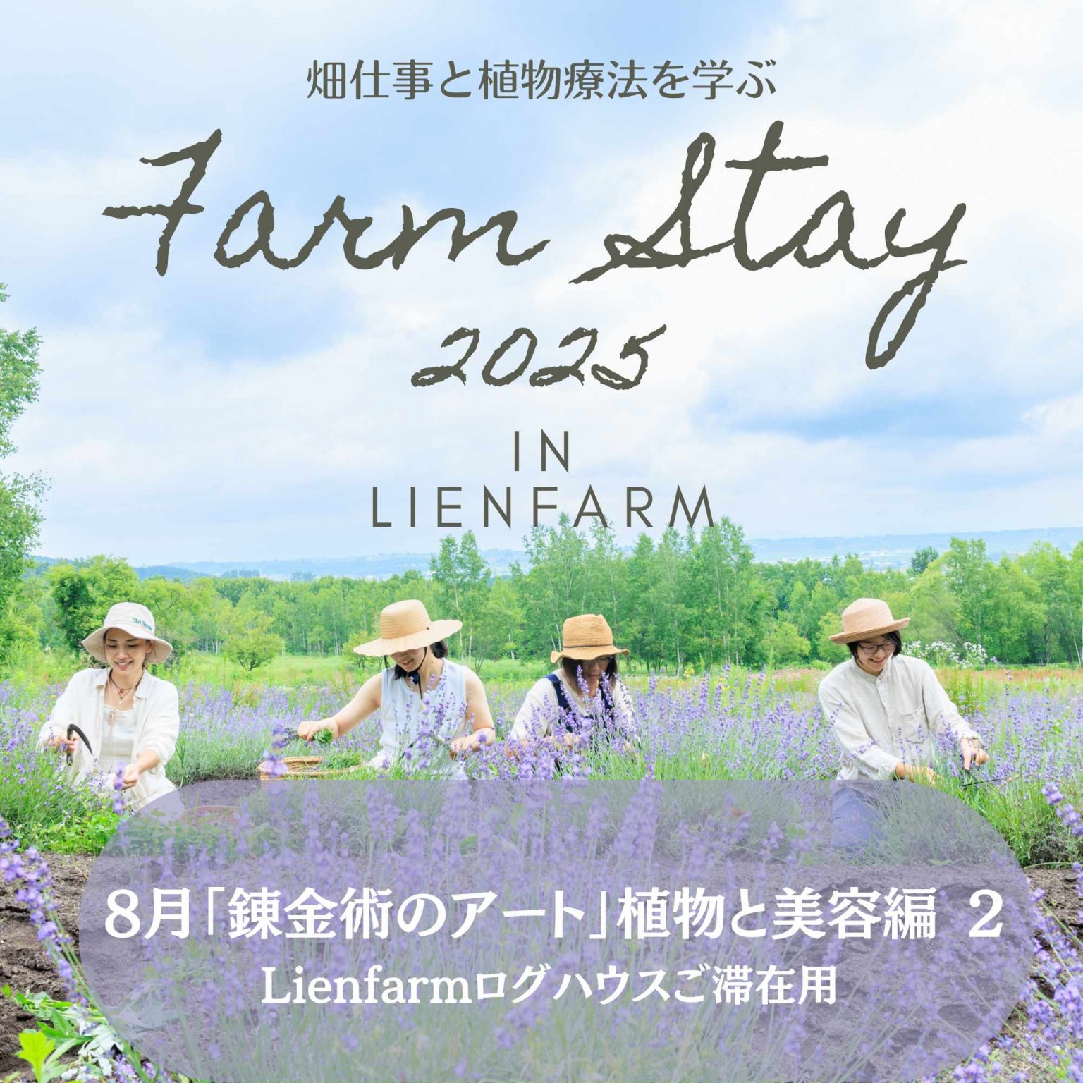 【SOLD OUT】農泊2025年8月「錬金術のアート」植物と美容編 2 Lienfamご滞在ご予約用